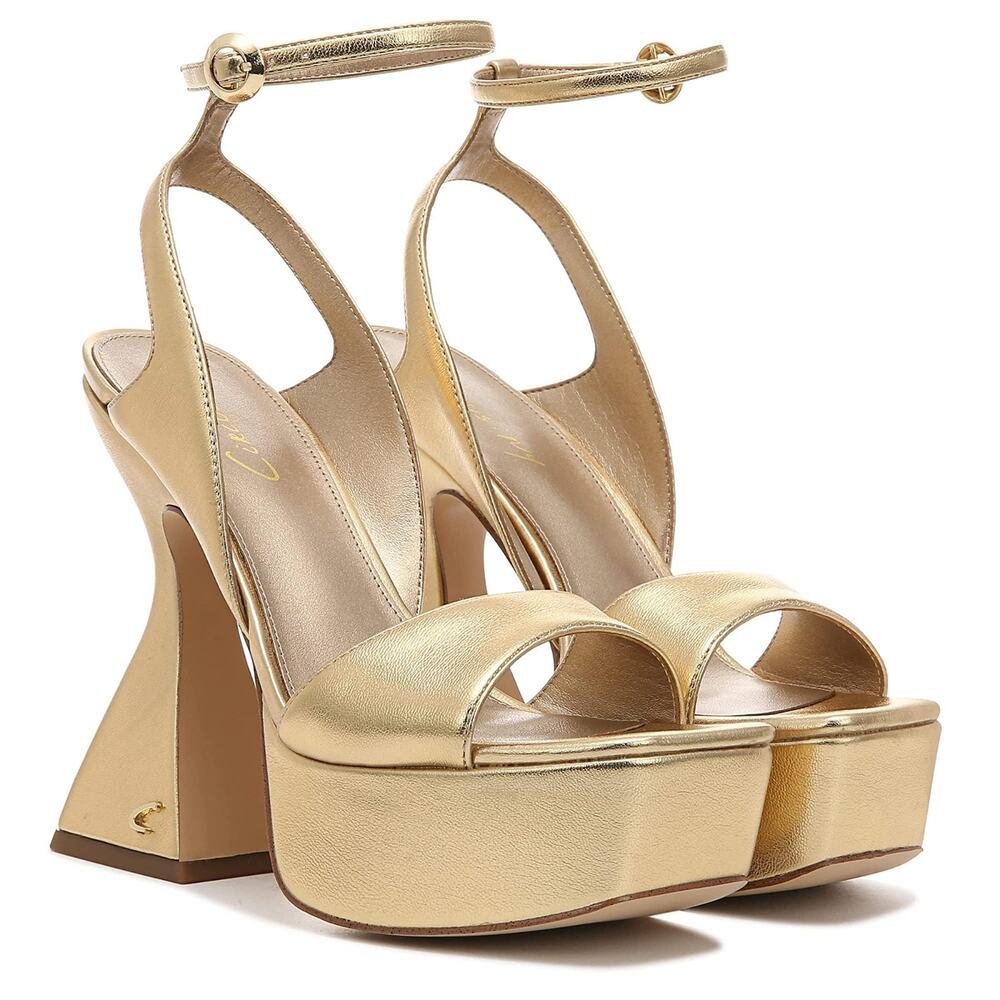 Circus NY by Sam Edelman Women's Alisa Gold Heeled Sandals Size 8.5 M